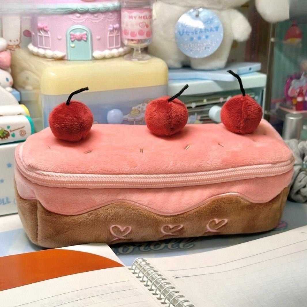 Chic Cherry Chocolate Cake Pencil Case - ArtGalleryZen
