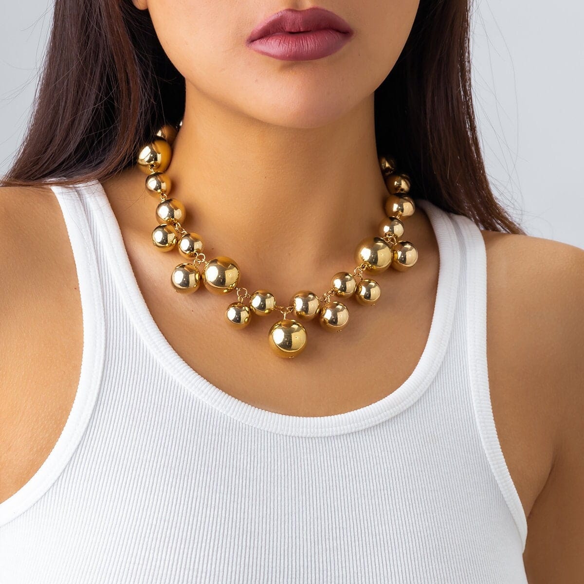 Chic Chunky Ball Chain Choker Necklace - ArtGalleryZen