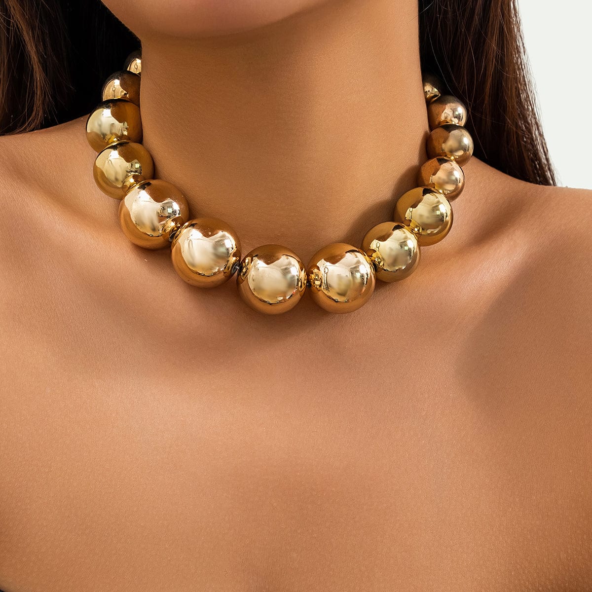 Chic Chunky Ball Chain Choker Necklace - ArtGalleryZen