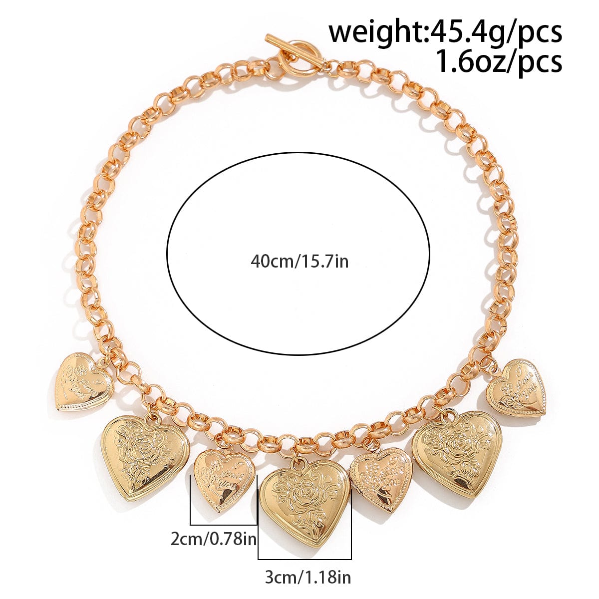 Chic Chunky Flower Relief Heart Tassel Necklace Bracelet - ArtGalleryZen