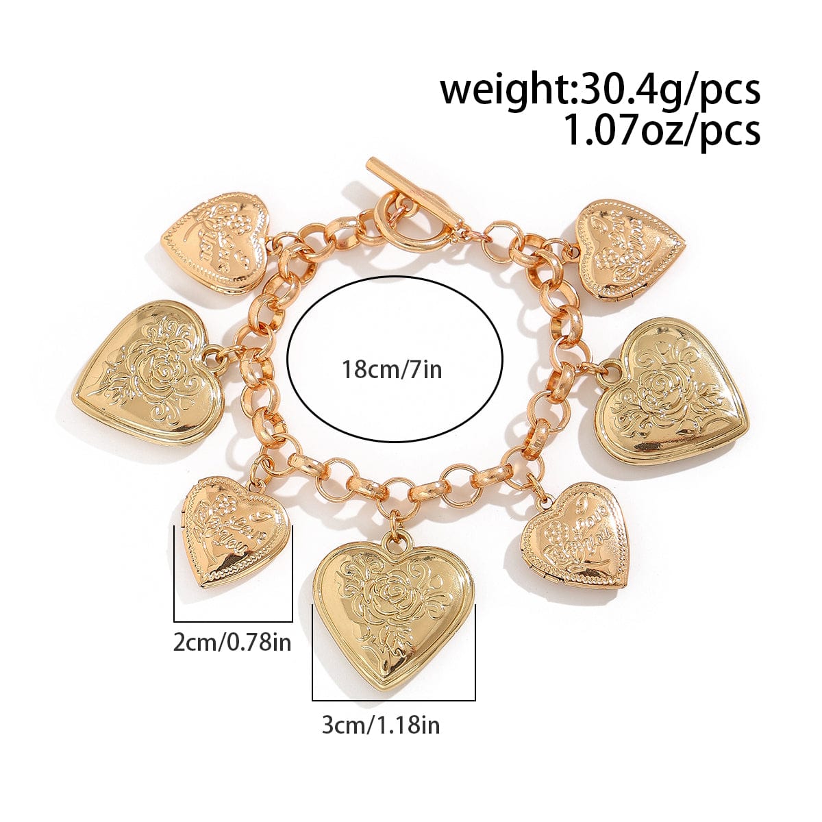 Chic Chunky Flower Relief Heart Tassel Necklace Bracelet - ArtGalleryZen