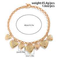 Thumbnail for Chic Chunky Flower Relief Heart Tassel Necklace Bracelet