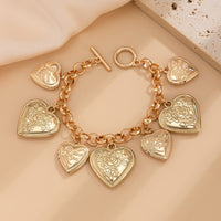 Thumbnail for Chic Chunky Flower Relief Heart Tassel Necklace Bracelet