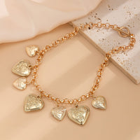 Thumbnail for Chic Chunky Flower Relief Heart Tassel Necklace Bracelet