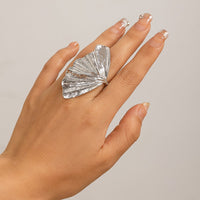 Thumbnail for Chic Chunky Gold Silver Plated Ginkgo Leaf Ring