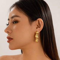 Thumbnail for Chic Chunky Gold Silver Plated Wave Earrings