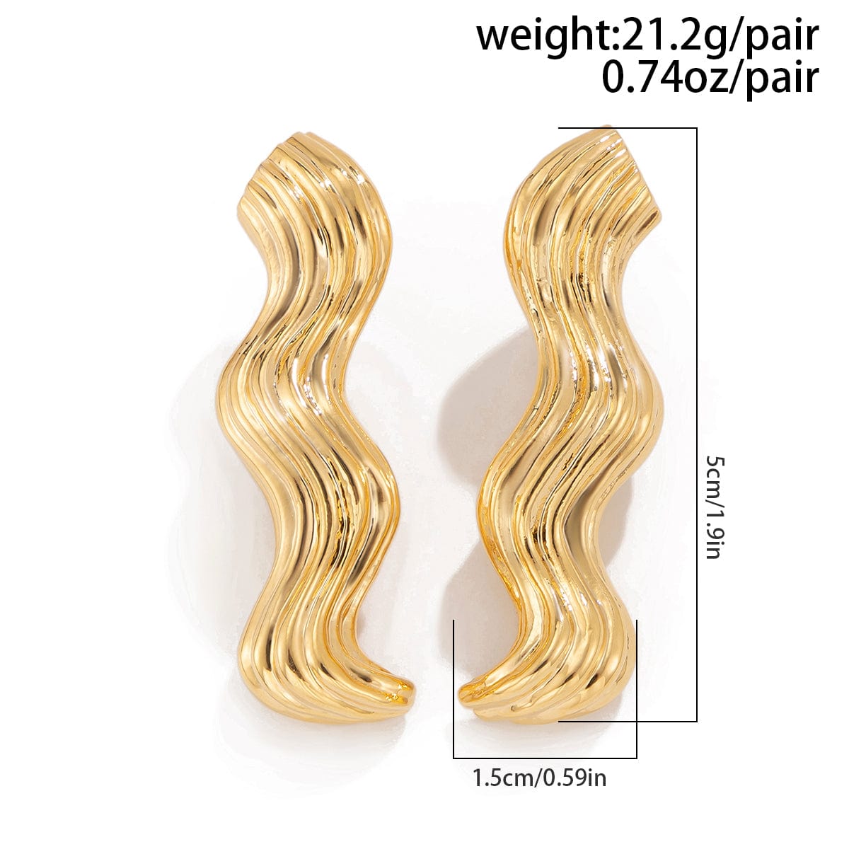 Chic Chunky Gold Silver Plated Wave Earrings