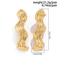 Thumbnail for Chic Chunky Gold Silver Plated Wave Earrings