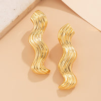 Thumbnail for Chic Chunky Gold Silver Plated Wave Earrings