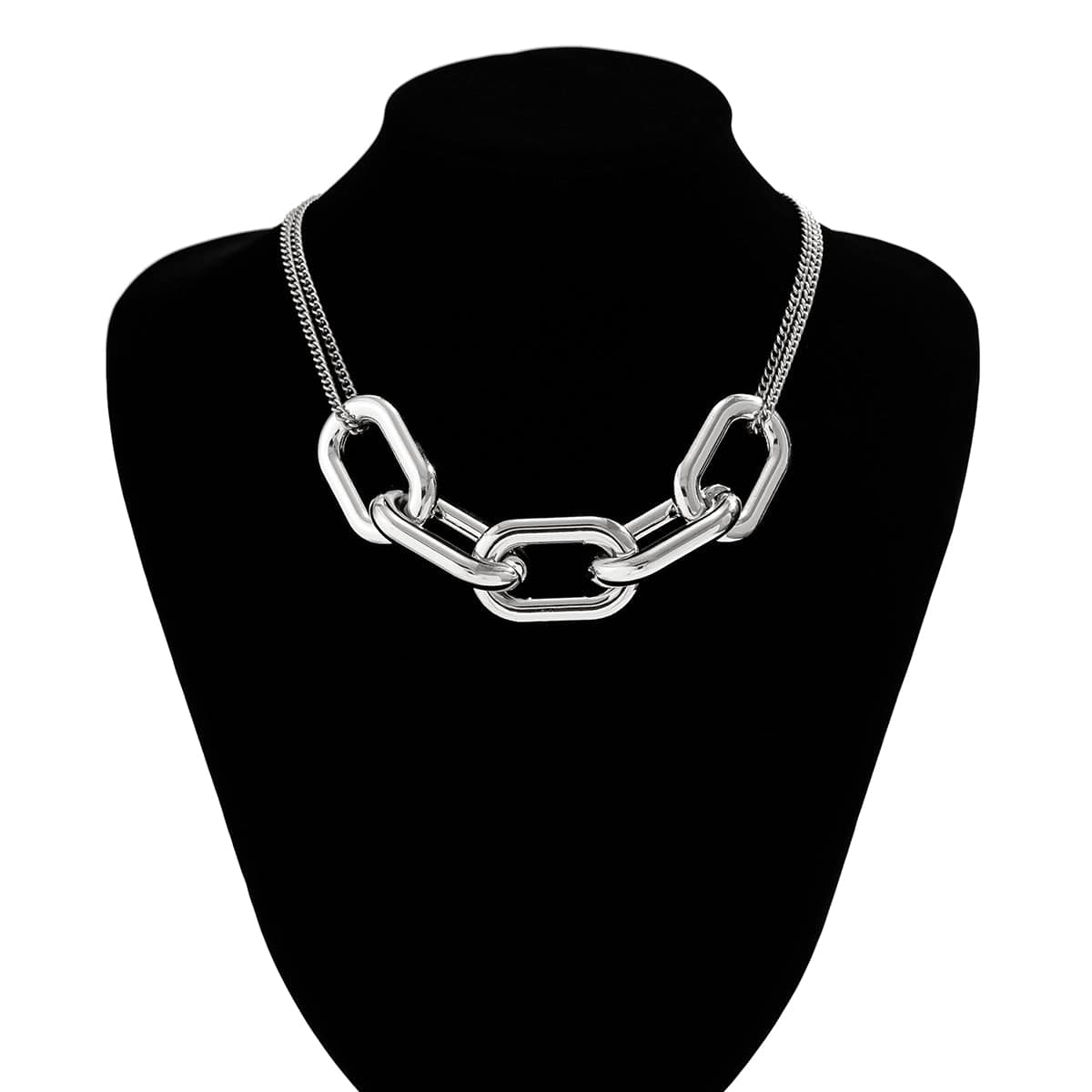 Punk Chunky Gold Silver Tone Cable Chain Necklace - ArtGalleryZen