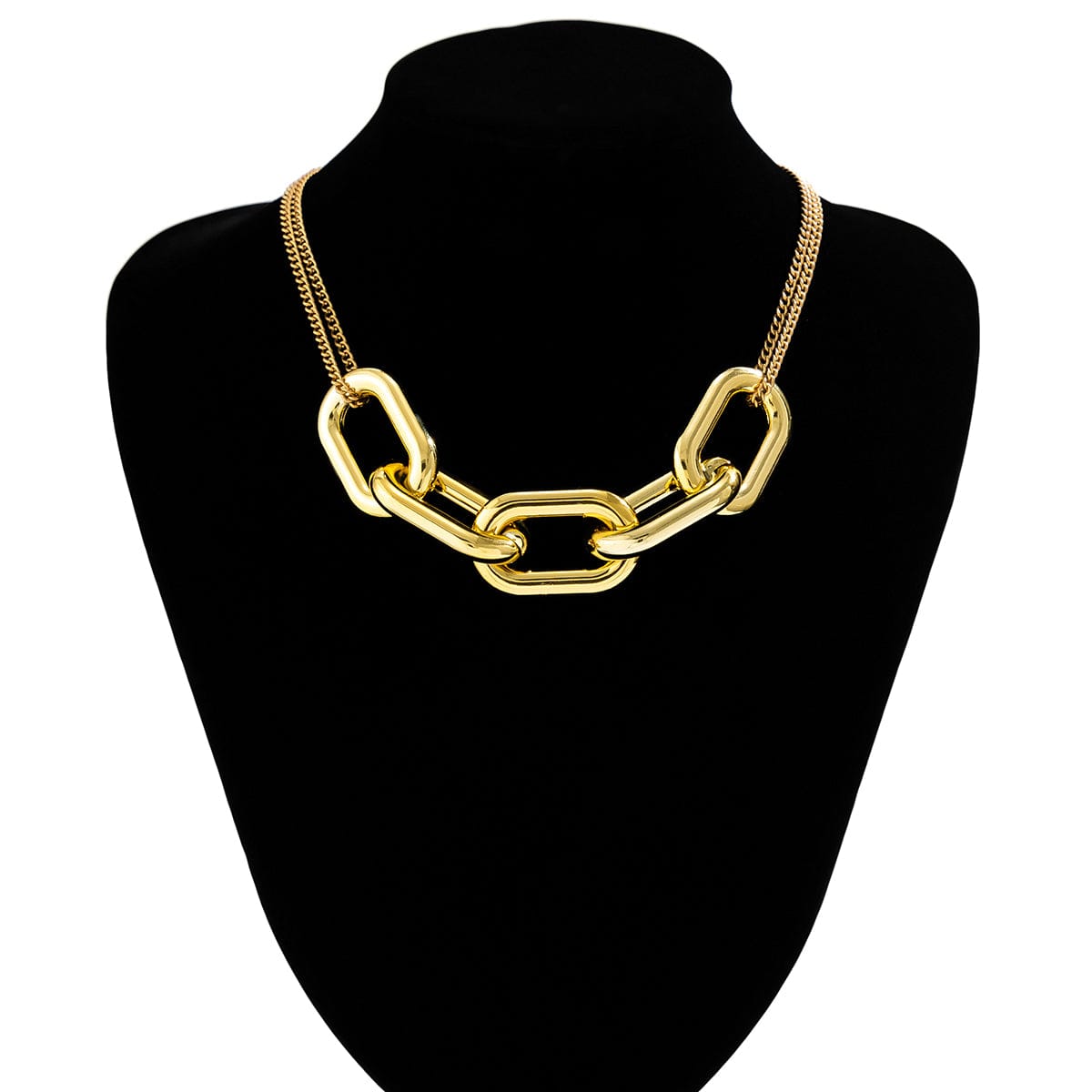 Punk Chunky Gold Silver Tone Cable Chain Necklace - ArtGalleryZen