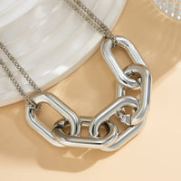 Thumbnail for Punk Chunky Gold Silver Tone Cable Chain Necklace - ArtGalleryZen