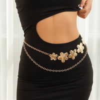 Thumbnail for Chic Chunky Layered Textured Flower Waist Chain