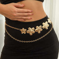 Thumbnail for Chic Chunky Layered Textured Flower Waist Chain