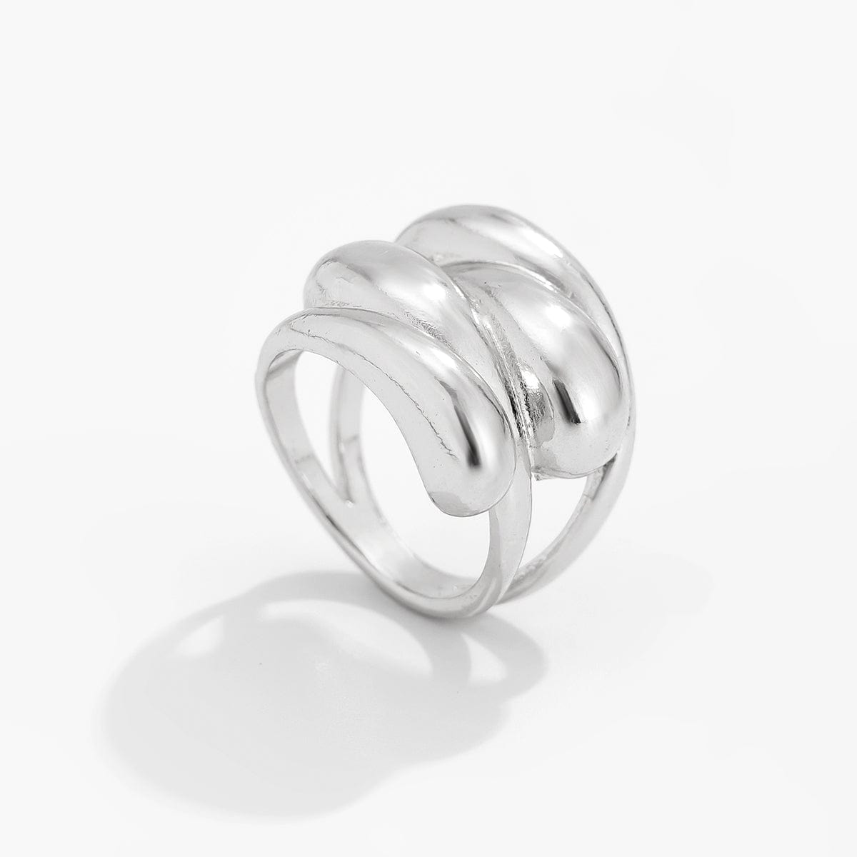 Chic Chunky Wave Shaped Wide Ring