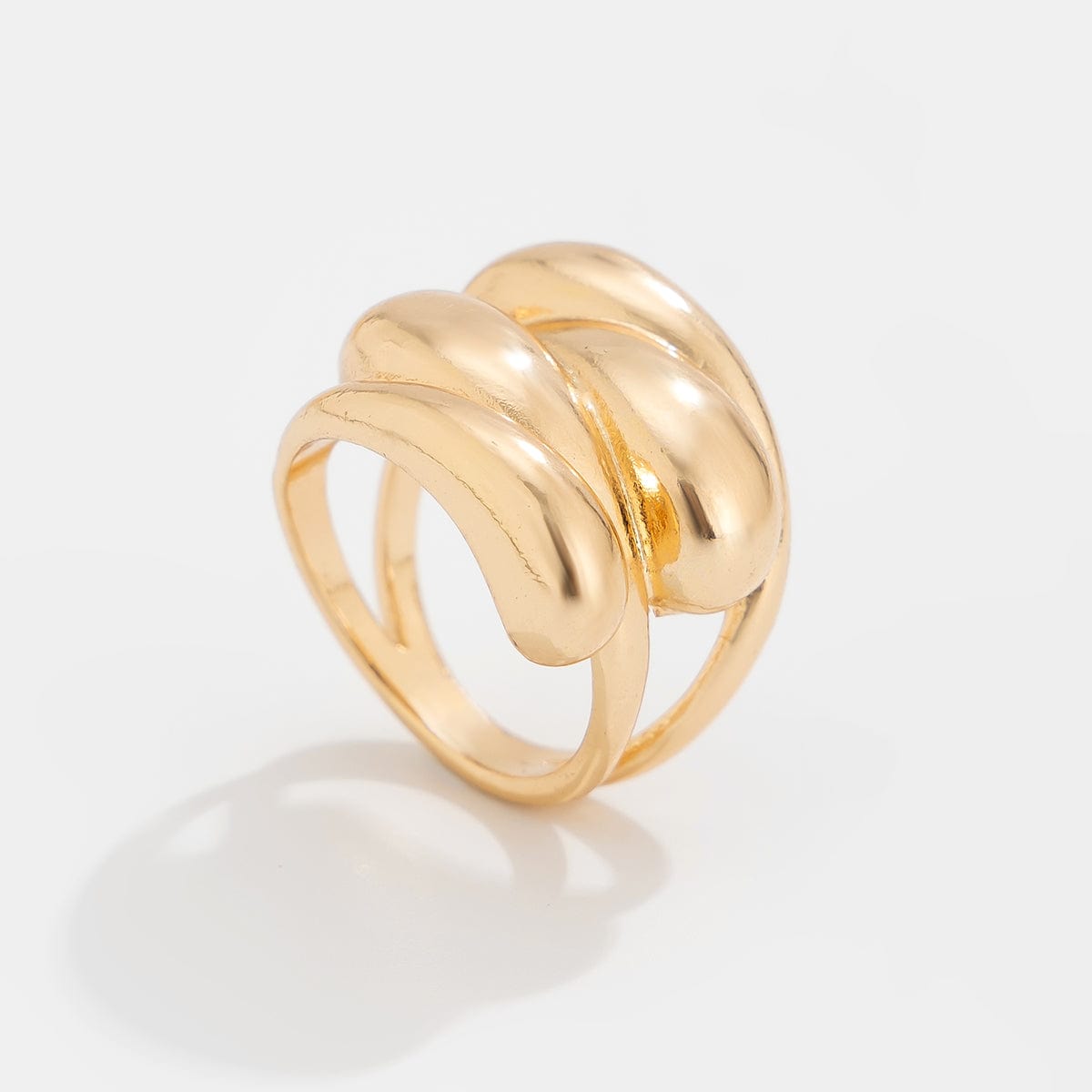 Chic Chunky Wave Shaped Wide Ring