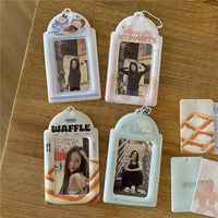 Thumbnail for Chic Coffee Waffle Strawberry Kpop Keychain Photocard Holder - ArtGalleryZen