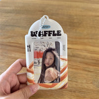 Thumbnail for Chic Coffee Waffle Strawberry Kpop Keychain Photocard Holder - ArtGalleryZen