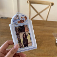 Thumbnail for Chic Coffee Waffle Strawberry Kpop Keychain Photocard Holder - ArtGalleryZen