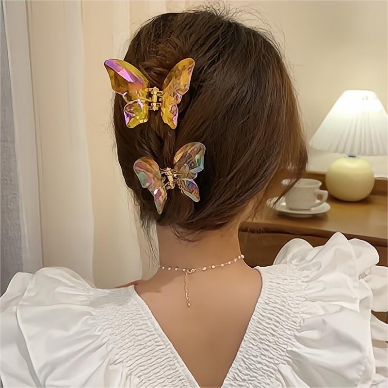 Chic Colorful Butterfly Chignon Claw Clip Hair Clip - ArtGalleryZen