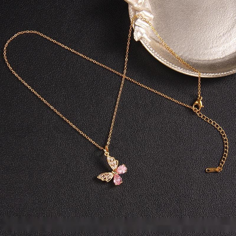 Chic Colorful Butterfly Pendant Necklace - ArtGalleryZen