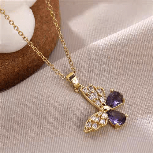 Chic Colorful Butterfly Pendant Necklace - ArtGalleryZen