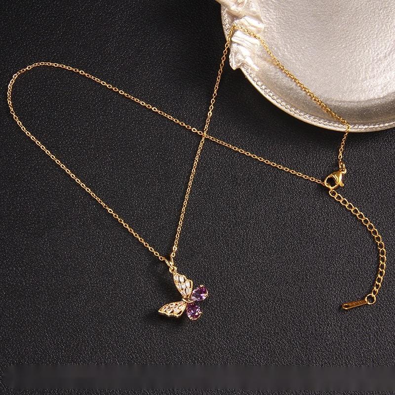 Chic Colorful Butterfly Pendant Necklace - ArtGalleryZen