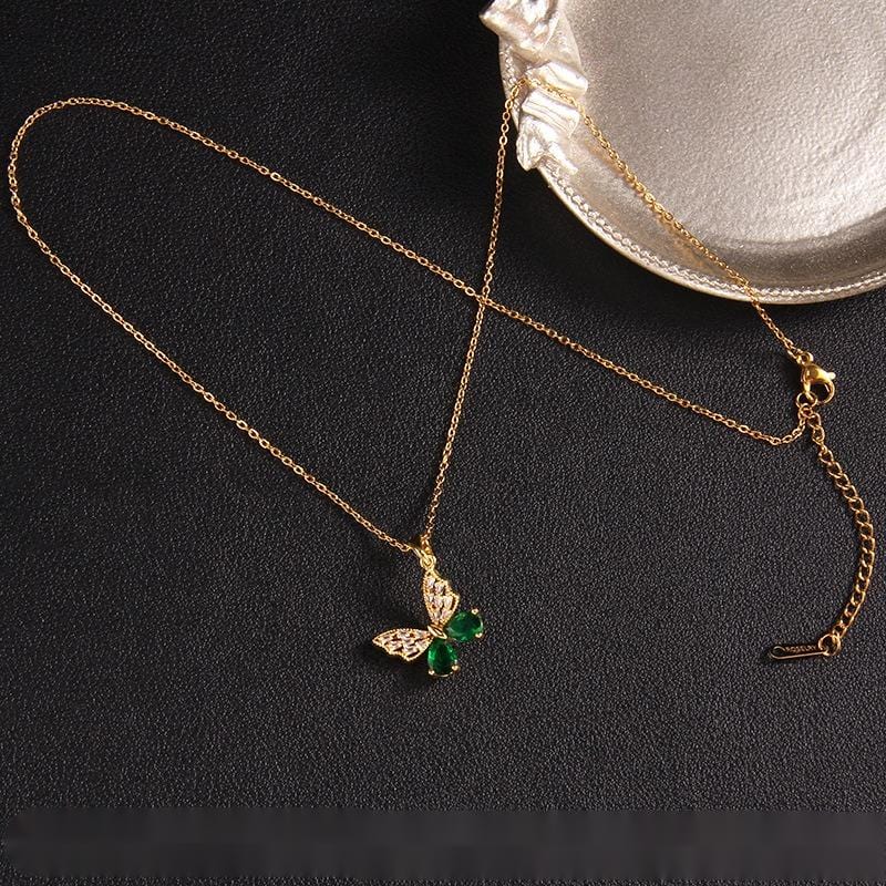 Chic Colorful Butterfly Pendant Necklace - ArtGalleryZen