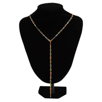 Thumbnail for Chic Colorful Crystal Long Chain Y Necklace