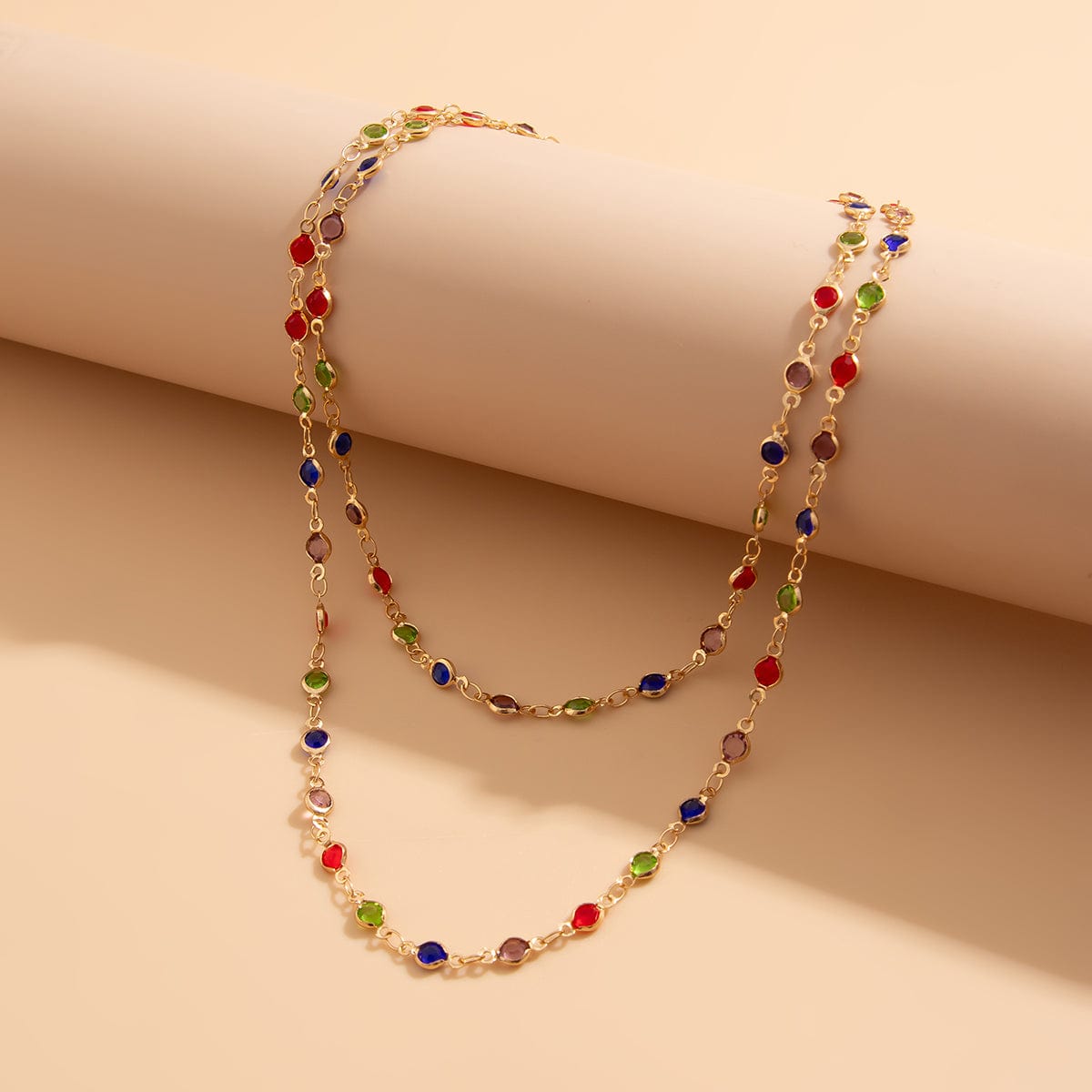 Chic Colorful Crystal Long Chain Y Necklace