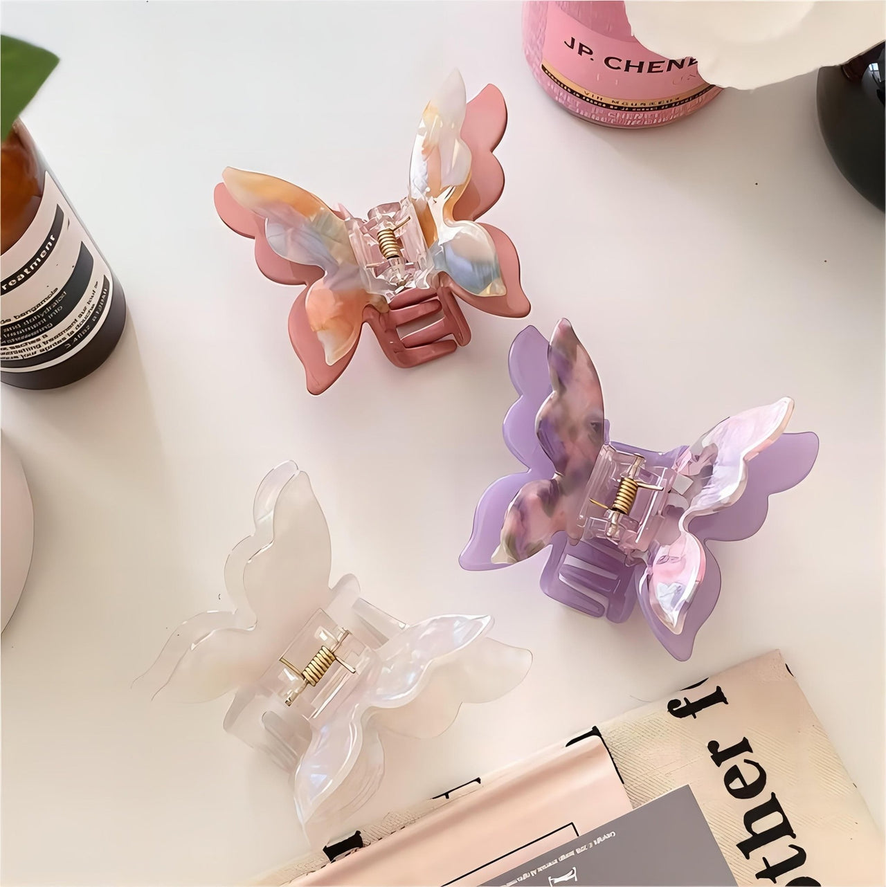 Chic Colorful Duo Butterfly Chignon Claw Clip Hair Clip - ArtGalleryZen