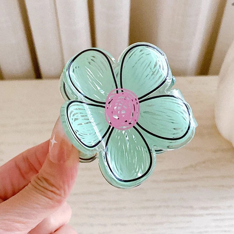 Chic Colorful Hand-drawn Painting Flower Hair Claw Clip - ArtGalleryZen
