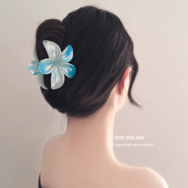 Chic Colorful Hand Painted Flower Hair Claw Clip - ArtGalleryZen