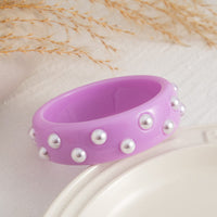 Thumbnail for Chic Colorful Pearl Resin Bangle Bracelet - ArtGalleryZen