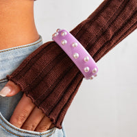 Thumbnail for Chic Colorful Pearl Resin Bangle Bracelet - ArtGalleryZen