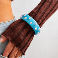 Thumbnail for Chic Colorful Pearl Resin Bangle Bracelet - ArtGalleryZen