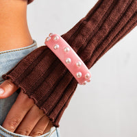 Thumbnail for Chic Colorful Pearl Resin Bangle Bracelet - ArtGalleryZen