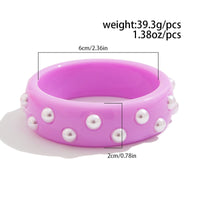 Thumbnail for Chic Colorful Pearl Resin Bangle Bracelet