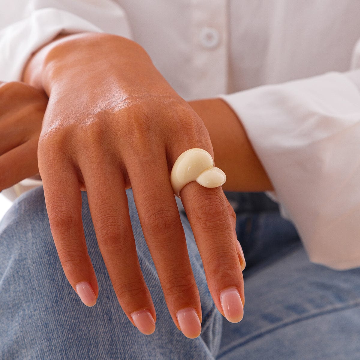 Chic Colorful Waterdrop Resin Ring - ArtGalleryZen