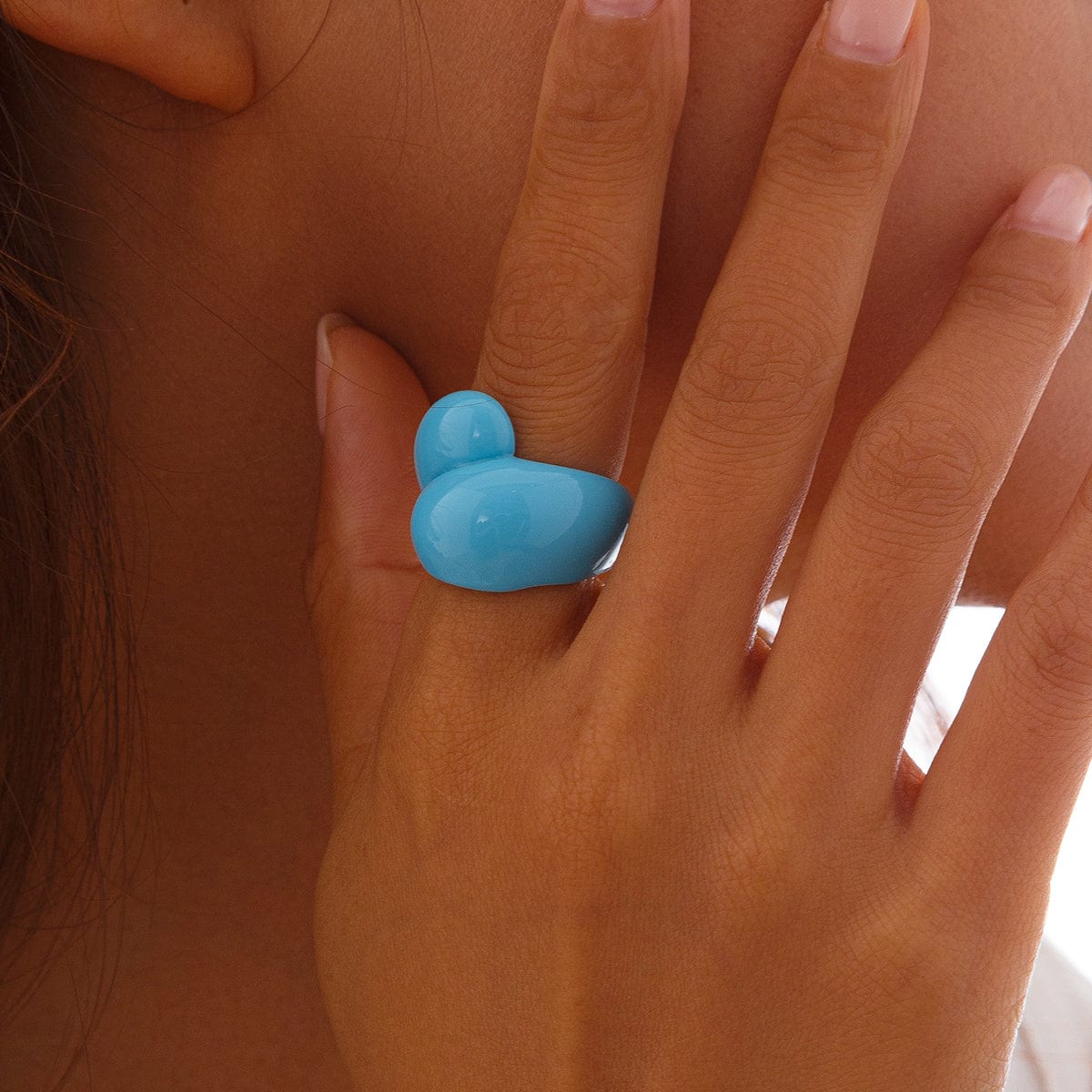 Chic Colorful Waterdrop Resin Ring