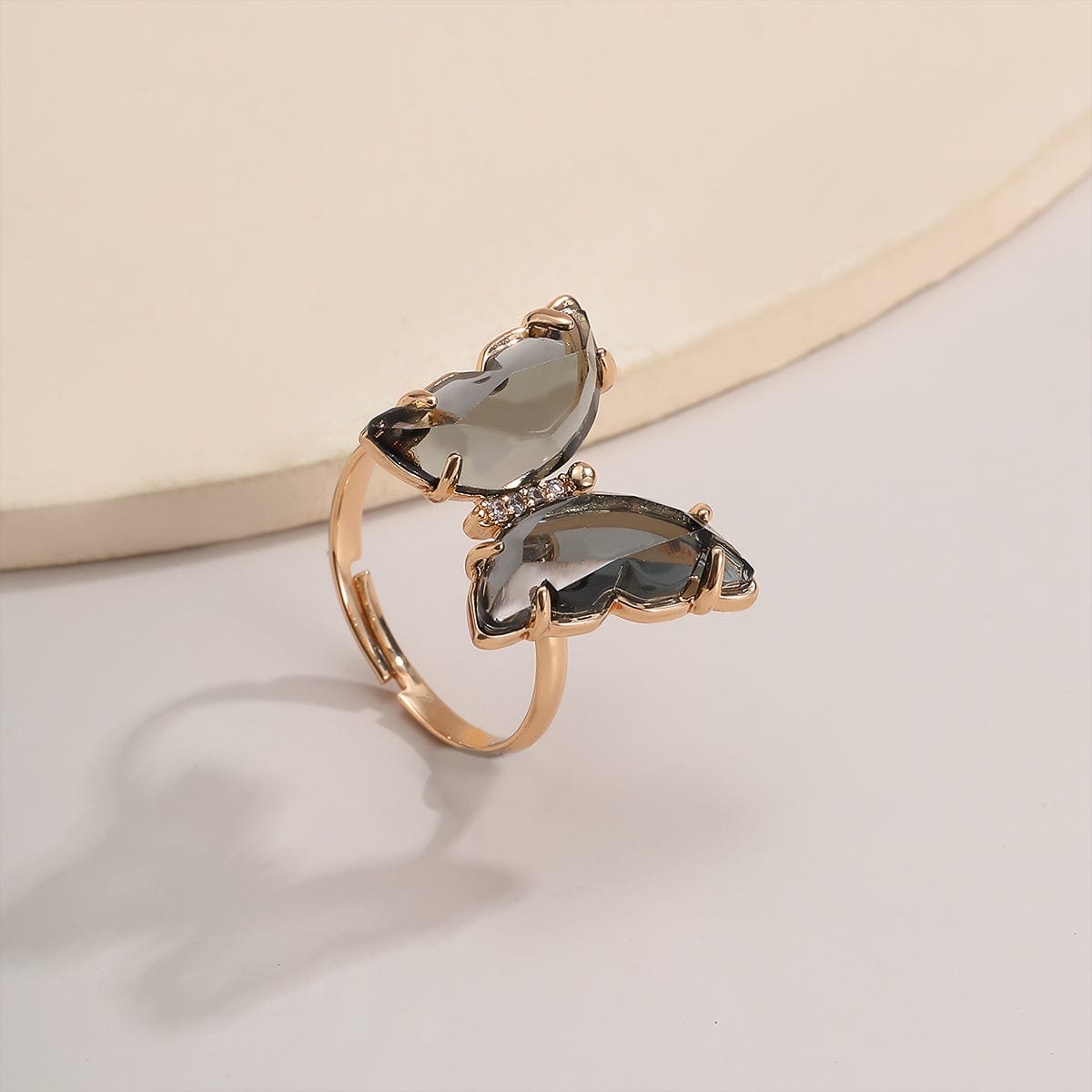 Chic Colorful Zirconia Butterfly Ring - ArtGalleryZen