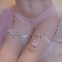 Thumbnail for Chic Cross Angel Wings Heart Rosebud Elastic Thigh Leg Garter Belts - ArtGalleryZen