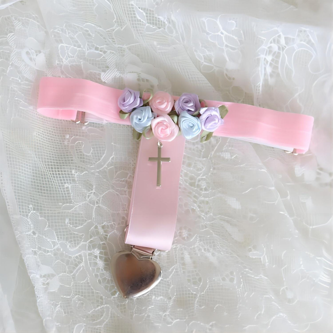 Chic Cross Angel Wings Heart Rosebud Elastic Thigh Leg Garter Belts - Gothic Jewelry Pink Rose Heart Chic Cross Angel Wings Heart Rosebud Elastic Thigh Leg Garter Belts - Gothic Jewelry Pink Rose Heart