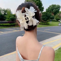 Thumbnail for Chic Crystal Bowknot Lace Chignon Claw Clip Hair Clip - ArtGalleryZen
