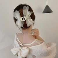 Thumbnail for Chic Crystal Bowknot Lace Chignon Claw Clip Hair Clip - ArtGalleryZen
