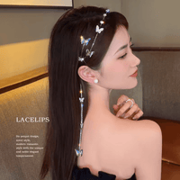 Thumbnail for Chic Crystal Butterfly Tassel Hair Band - ArtGalleryZen