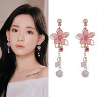 Thumbnail for Chic Crystal Cherry Blossom Dangle Earrings - ArtGalleryZen