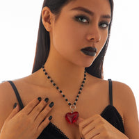 Thumbnail for Chic Crystal Heart Pendant Ball Chain Necklace