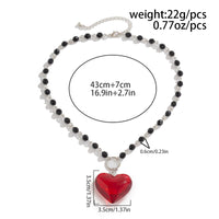 Thumbnail for Chic Crystal Heart Pendant Ball Chain Necklace