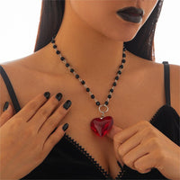 Thumbnail for Chic Crystal Heart Pendant Ball Chain Necklace